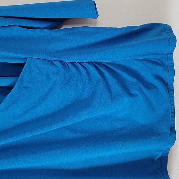 Soft Surroundings Aqua Blue Alyssa Faux Wrap Tee Size 3XL - Picture 3 of 6